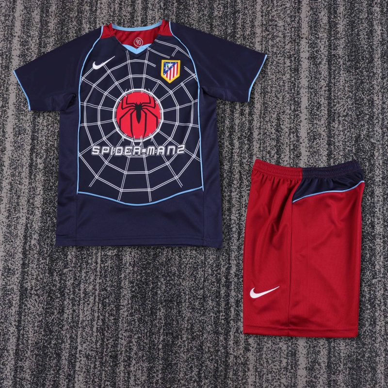 Atletico Madrid Spiderman blu Retro 2004/05 Bambino